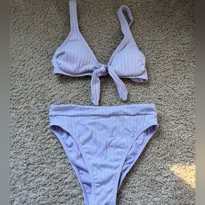 Xhilaration Light Purple Ribbed Bikini Set